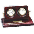 Rosewood Desk Thermometer & Clock
